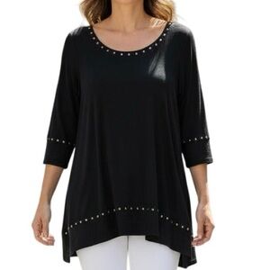 Essentials by‎ Milano Black Tunic Top